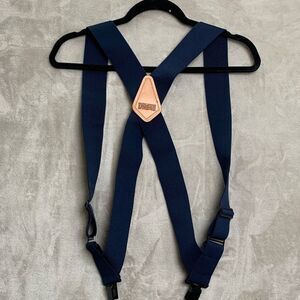 DULUTH TRADING CO | ADJUSTABLE Men X BACK SIDE CLIP SUSPENDERS | NAVY
